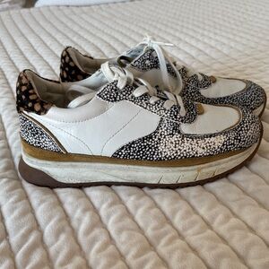 Madewell White and Black Patterned Sneakers